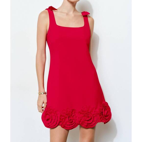 INA FASHION Dresses & Skirts - NEW INA FASHION rosette trimmed mini dress in red